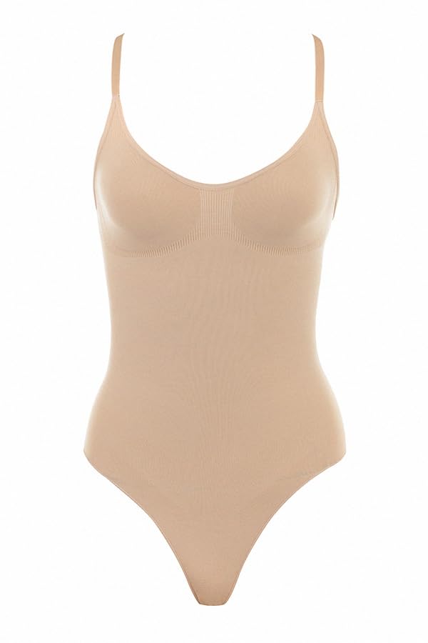 Shapewear Tummy Control Bodysuit Thong or Brief: Sculpting Shaper Tank Top Bodysuits & Snatched Waist Body Suit