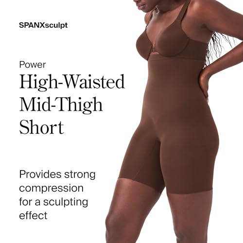 SPANXsculpt Seamless Power High-Waisted Mid-Thigh Short - Lightweight, All-Day Comfort - Core Control Shapewear
