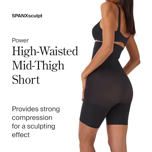 SPANXsculpt Seamless Power High-Waisted Mid-Thigh Short - Lightweight, All-Day Comfort - Core Control Shapewear
