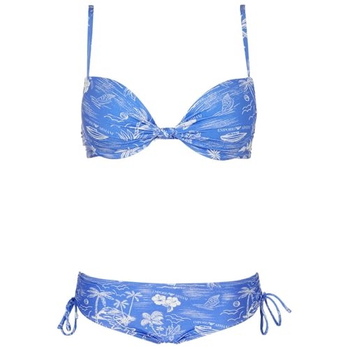 Emporio Armani Women's Pattern Push Top and Drawstring Brief Bikini Bottom
