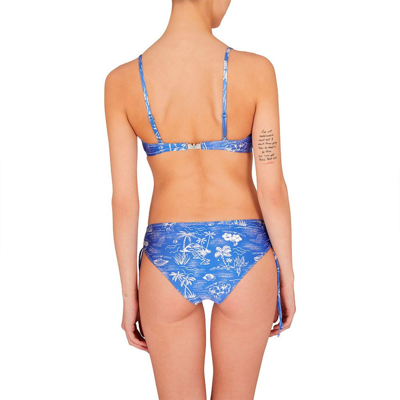 Emporio Armani Women's Pattern Push Top and Drawstring Brief Bikini Bottom