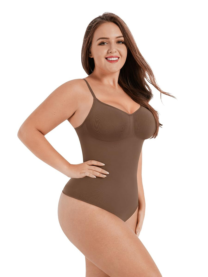 Shapewear Tummy Control Bodysuit Thong or Brief: Sculpting Shaper Tank Top Bodysuits & Snatched Waist Body Suit