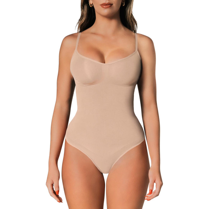 Shapewear Tummy Control Bodysuit Thong or Brief: Sculpting Shaper Tank Top Bodysuits & Snatched Waist Body Suit