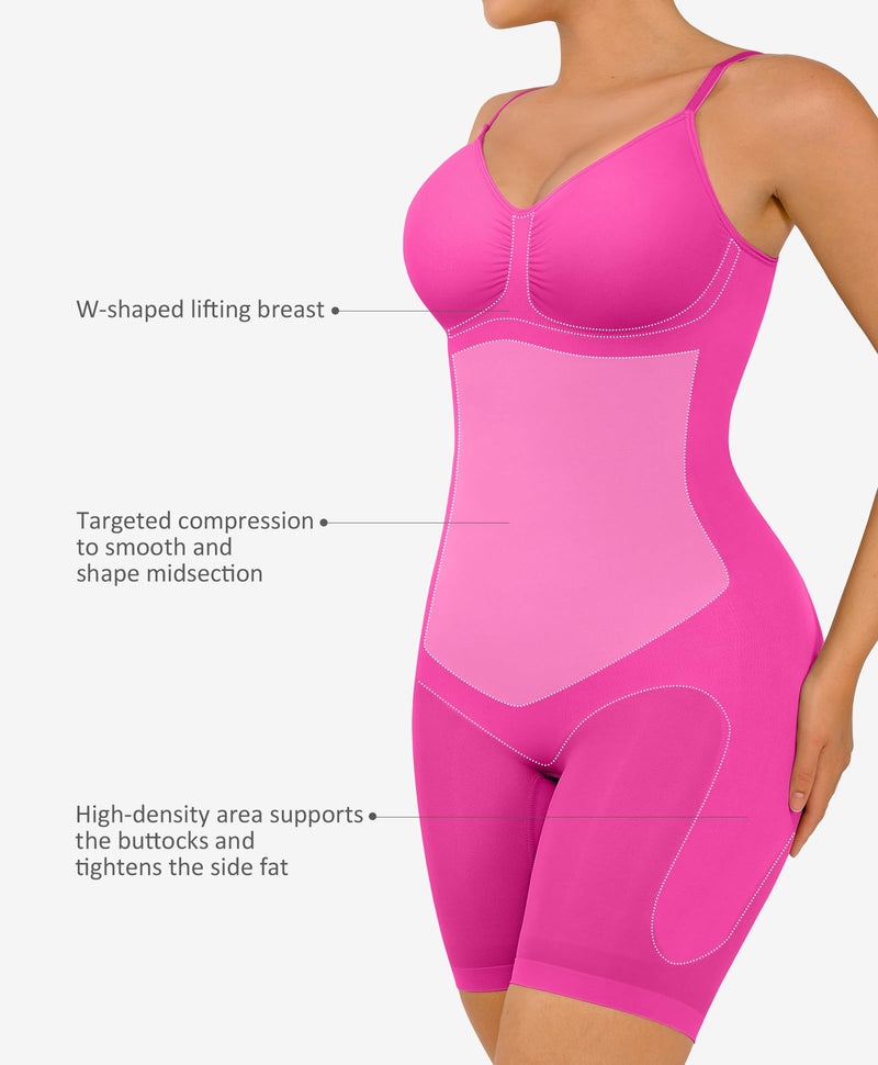 FeelinGirl Shapewear Bodysuit Tummy Control Seamless Sculpting Hip Enhancer Body Shaper for Women