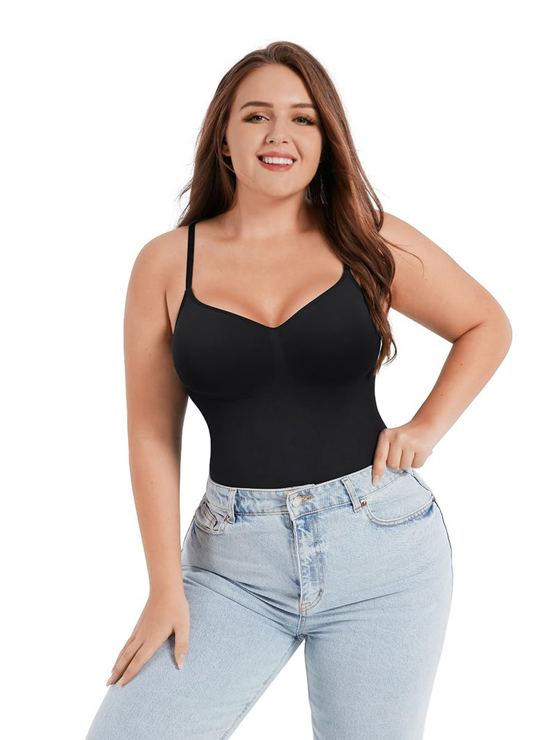 Shapewear Tummy Control Bodysuit Thong or Brief: Sculpting Shaper Tank Top Bodysuits & Snatched Waist Body Suit