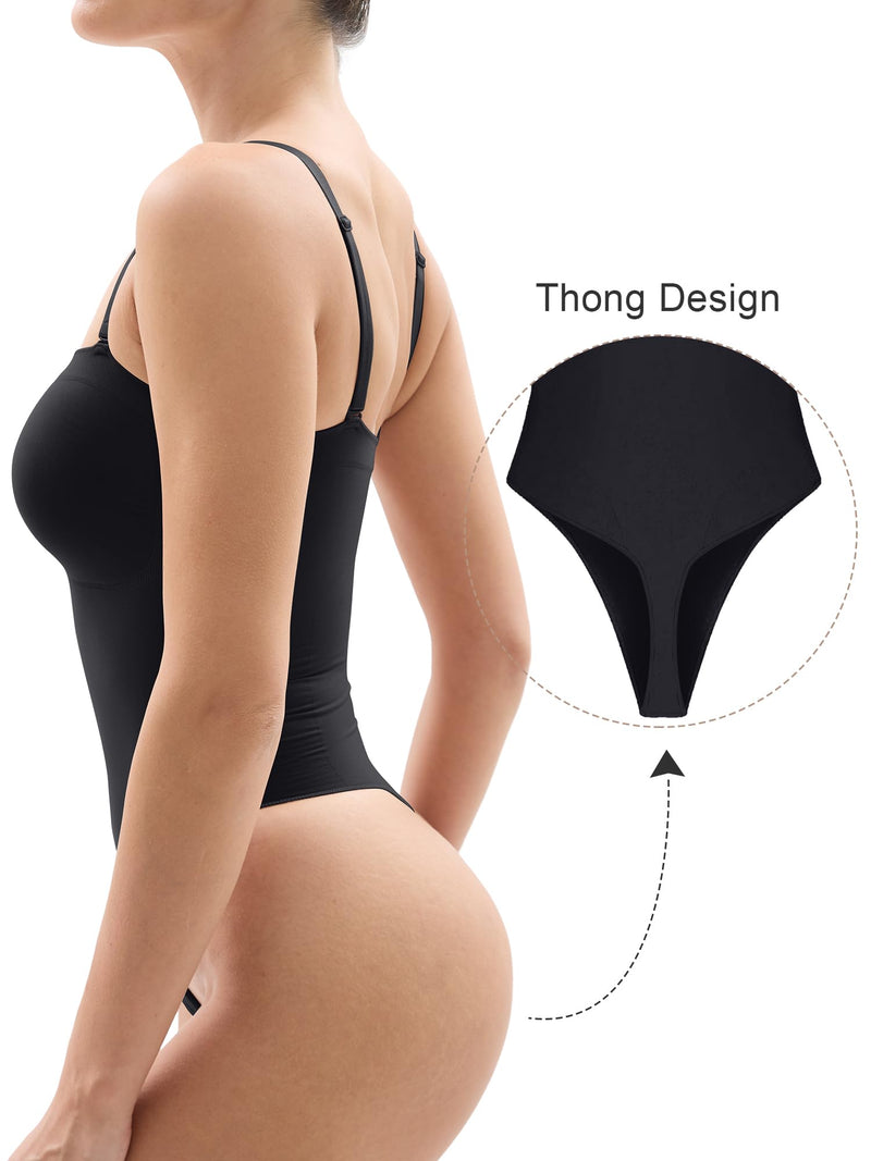 SHAPERX Strapless Shortie Bodysuit for Women Tummy Control Shapewear Seamless Sculpt Body Shaper with Removable Straps