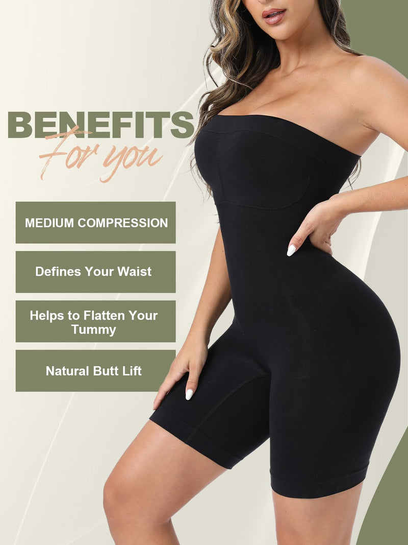Strapless Shapewear Bodysuit Butt Lifter Body Shaper for Women Under Dress Tummy Control full Body Shapewear