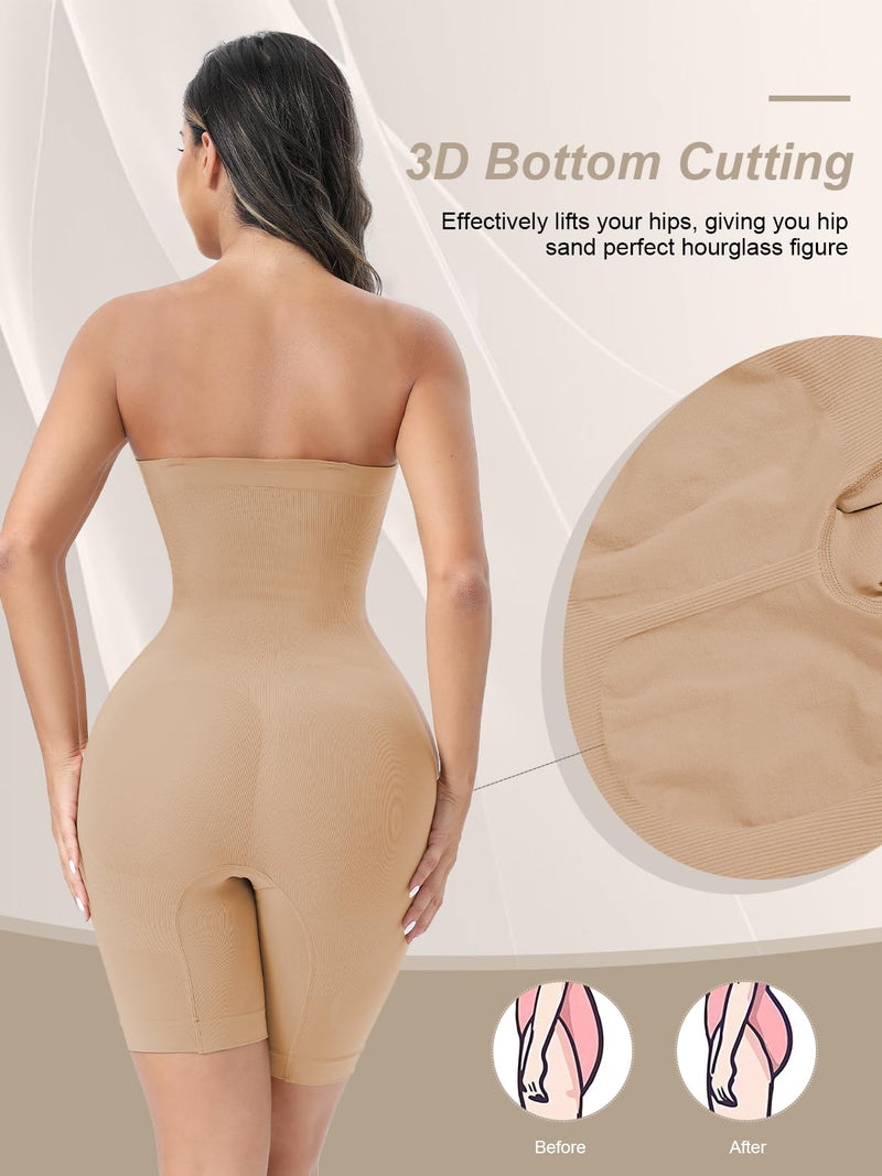 Strapless Shapewear Bodysuit Butt Lifter Body Shaper for Women Under Dress Tummy Control full Body Shapewear