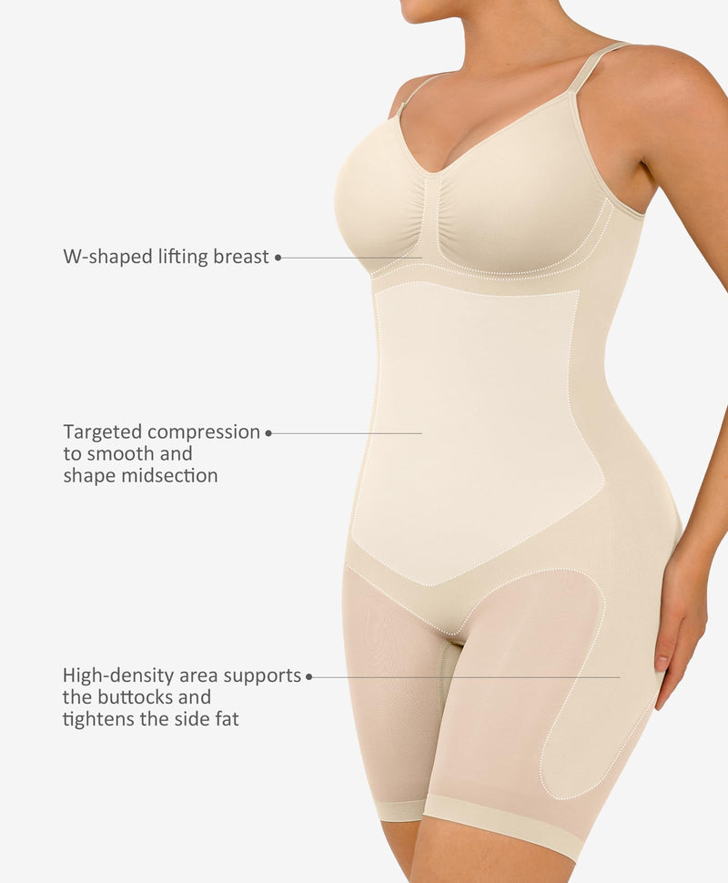 FeelinGirl Shapewear Bodysuit Tummy Control Seamless Sculpting Hip Enhancer Body Shaper for Women