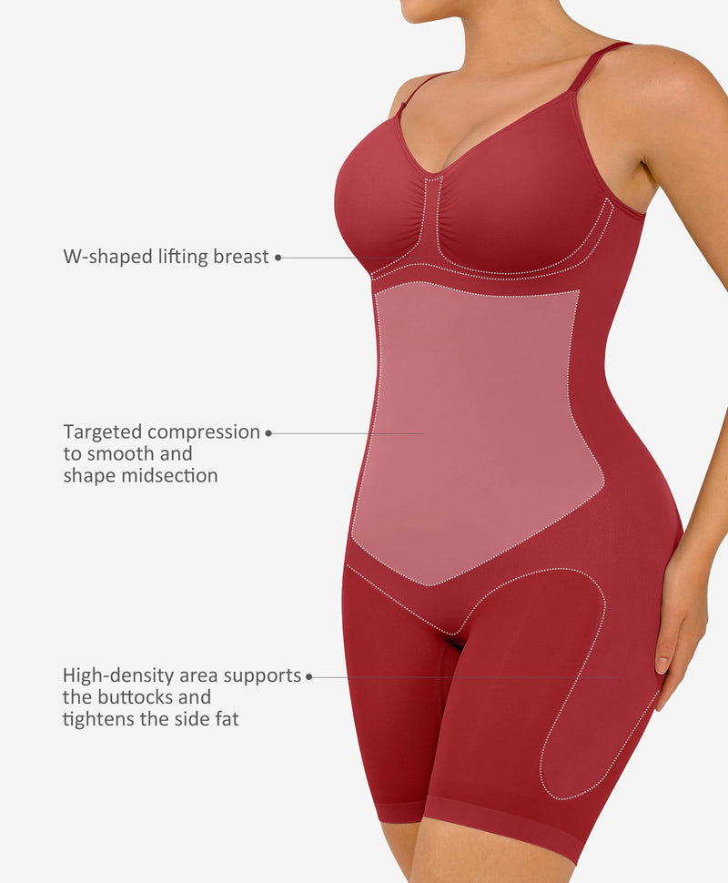 FeelinGirl Shapewear Bodysuit Tummy Control Seamless Sculpting Hip Enhancer Body Shaper for Women
