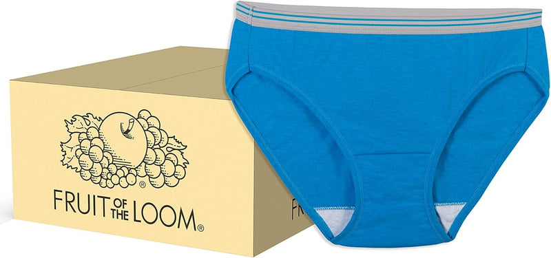 Fruit of the Loom Women's Eversoft Cotton Bikini Underwear, Tag Free & Breathable, Blend-144 Pack-Colors May Vary, 7