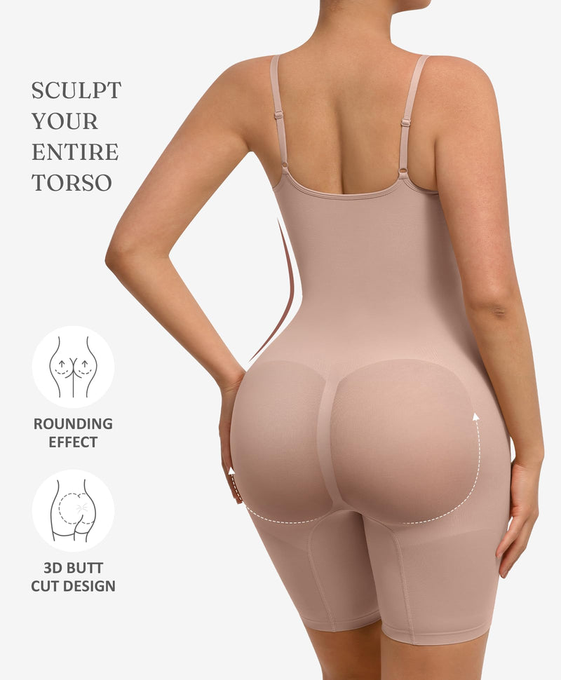 FeelinGirl Shapewear Bodysuit Tummy Control Seamless Sculpting Hip Enhancer Body Shaper for Women