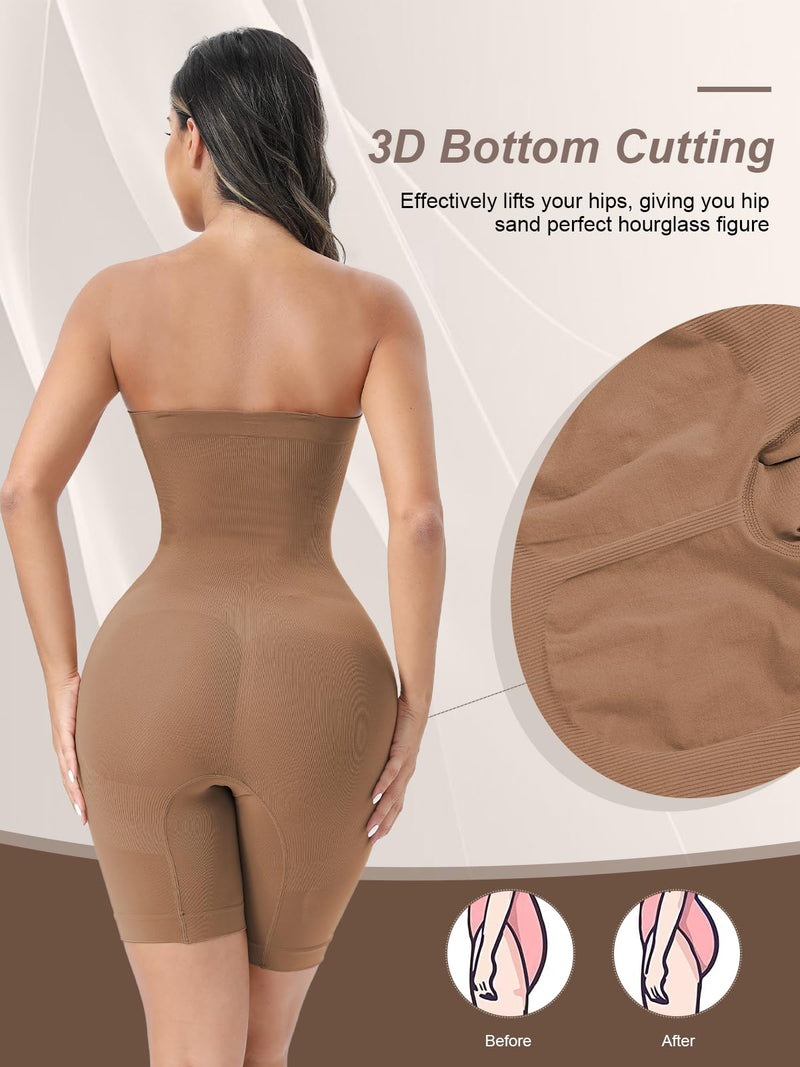 Strapless Shapewear Bodysuit Butt Lifter Body Shaper for Women Under Dress Tummy Control full Body Shapewear