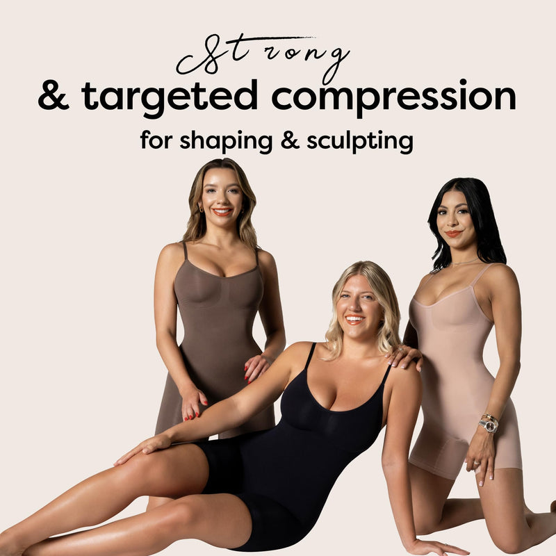 Shapewear Tummy Control Bodysuit Thong or Brief: Sculpting Shaper Tank Top Bodysuits & Snatched Waist Body Suit