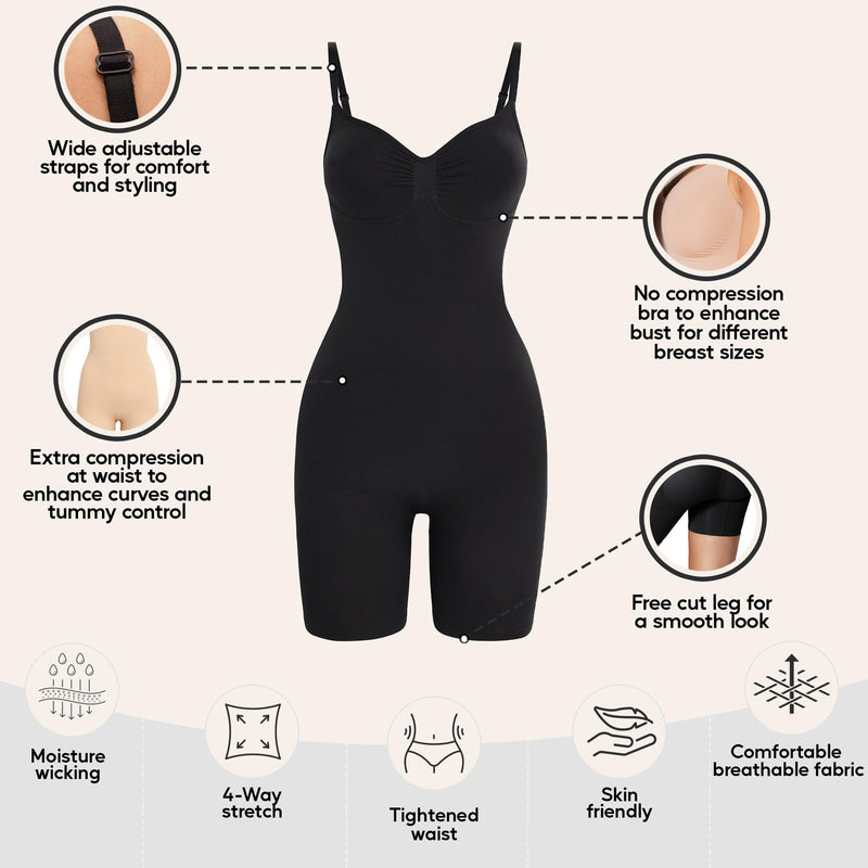Shapewear Tummy Control Bodysuit Thong or Brief: Sculpting Shaper Tank Top Bodysuits & Snatched Waist Body Suit