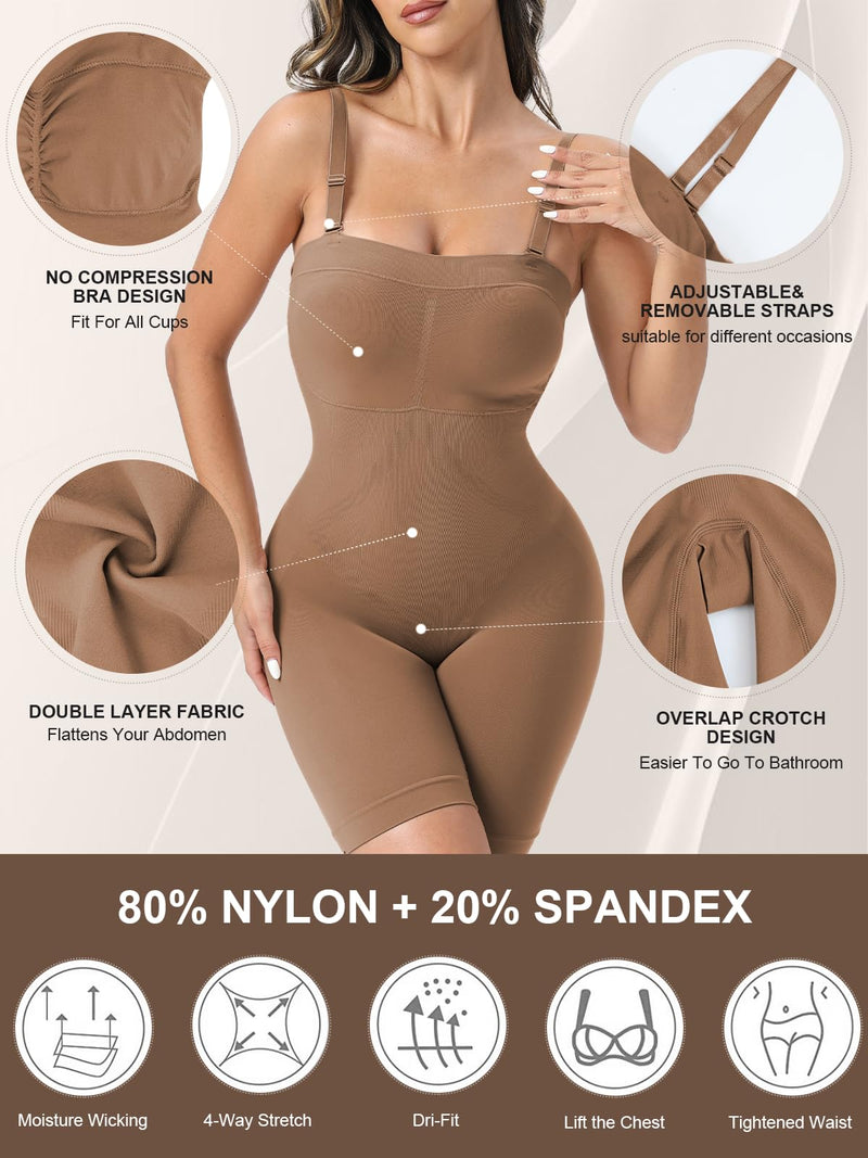 Strapless Shapewear Bodysuit Butt Lifter Body Shaper for Women Under Dress Tummy Control full Body Shapewear