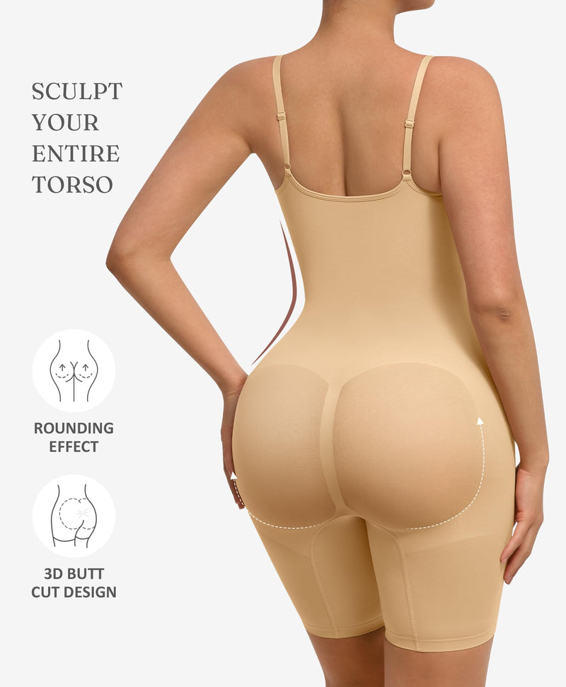 FeelinGirl Shapewear Bodysuit Tummy Control Seamless Sculpting Hip Enhancer Body Shaper for Women