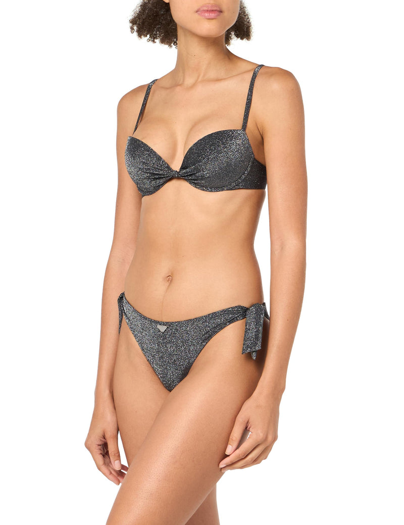 Emporio Armani womens Women's Push-up Bra & Bow Brief Lurex Bikini Set