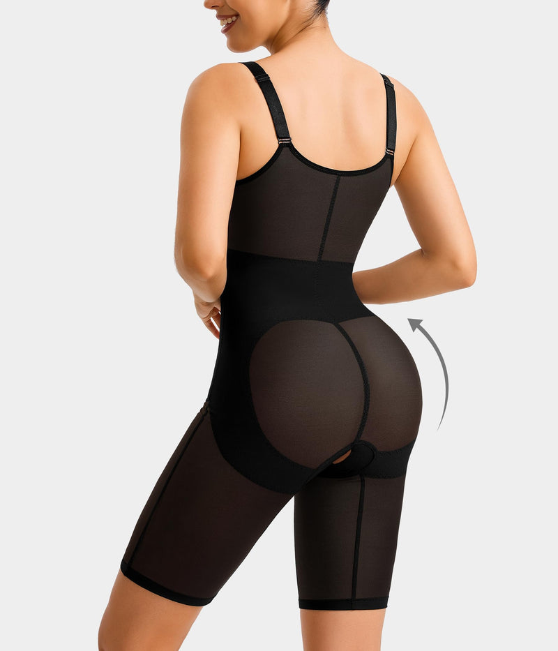 Nebility Tummy Control Shapewear Bodysuits Open Bust Full Body Shapewear Seamless Faja Body Shaper