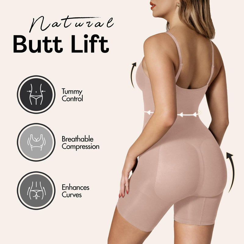 Shapewear Tummy Control Bodysuit Thong or Brief: Sculpting Shaper Tank Top Bodysuits & Snatched Waist Body Suit