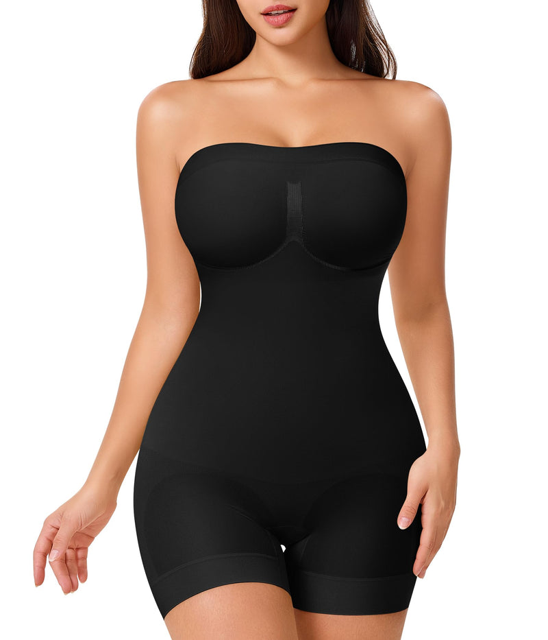 CtriLady Strapless Shapewear Bodysuit for Women Tummy Control Shapewear Seamless Full Body Shaper with Removable Straps