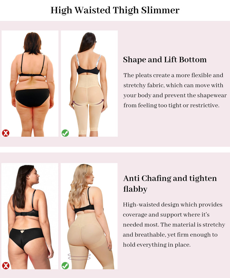 RDSIANE High Waist Shapewear Tummy Control Criss-Cross Body Shaper For Women Capri Butt Lifting Shapewear