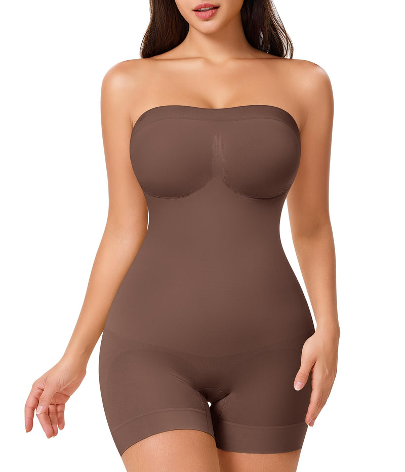 CtriLady Strapless Shapewear Bodysuit for Women Tummy Control Shapewear Seamless Full Body Shaper with Removable Straps