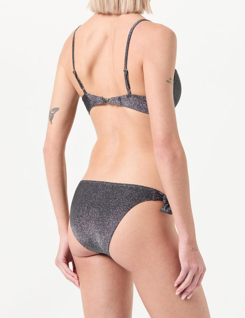 Emporio Armani womens Women's Push-up Bra & Bow Brief Lurex Bikini Set