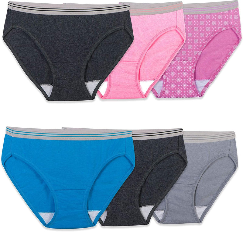 Fruit of the Loom Women's Eversoft Cotton Bikini Underwear, Tag Free & Breathable, Blend-144 Pack-Colors May Vary, 7
